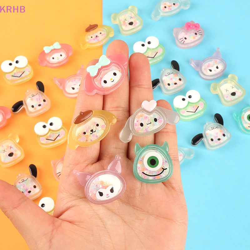 Set 6 Miếng Dán Dạ Quang Dùng Để Trang Trí Ốp Điện Thoại Hình Cây Kem Sanrio Độc Đáo Mới