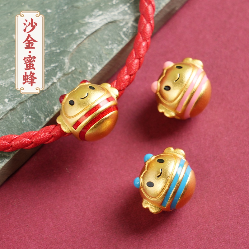 Phụ Kiện Hạt Xỏ Vòng Tay Hình Ong Bằng Cát Màu Vàng Kim Cao Cấp Lâu Trôi Phiên Bản Retention Seiko diy