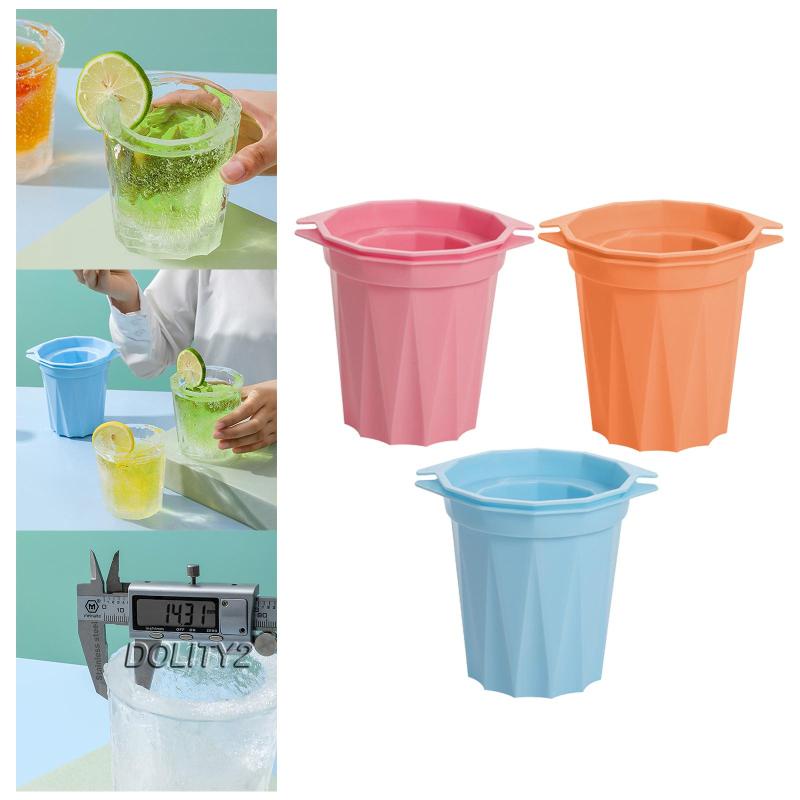 Khay Silicone Làm Đá Viên Hình Trụ 2 Ngăn Tiện Dụng Mang Theo Du Lịch Cắm Trại