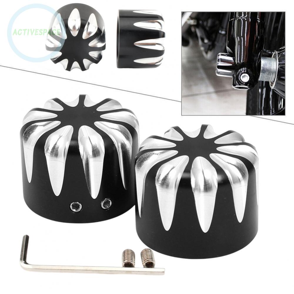 Vỏ Bọc Đai Ốc Trục Trước Bằng Nhôm CNC Màu Đen &amp; Chrome Chất Lượng Cao