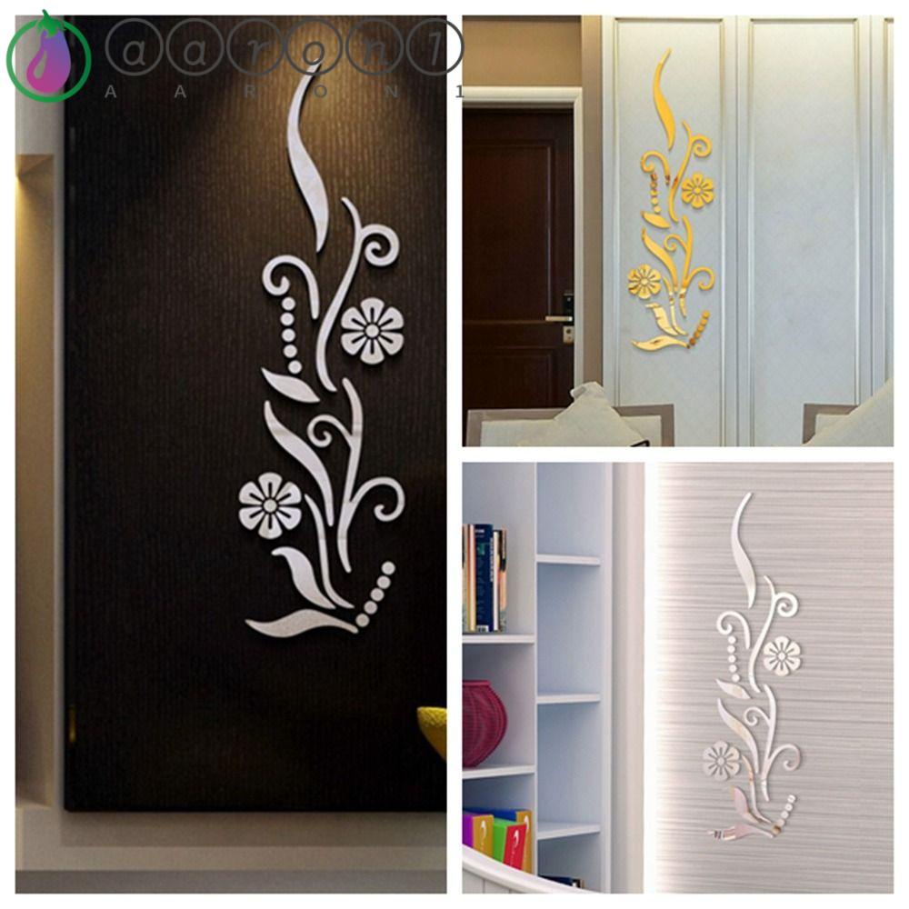Aaron1 Sticker Dán Tường Họa Tiết 3D Hình Bông Hoa Để Trang Trí
