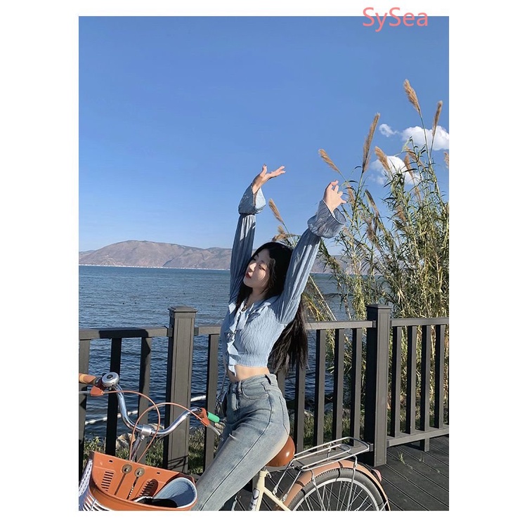 Áo Sơ Mi Phối Ren Bèo Thời Trang Mùa Hè Cho Nữ