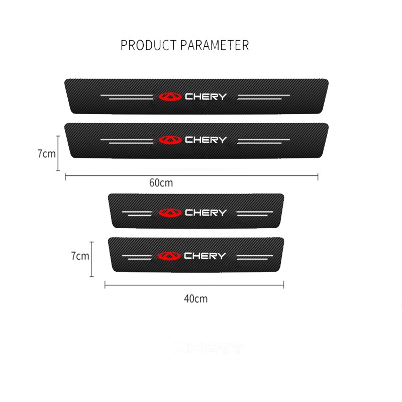 QQ Miếng Dán Cửa Xe Hơi Bằng Da Sợi Carbon Chống Trầy Cho Chery Omoda5 Tiggo 4 8 7 5x iCar9