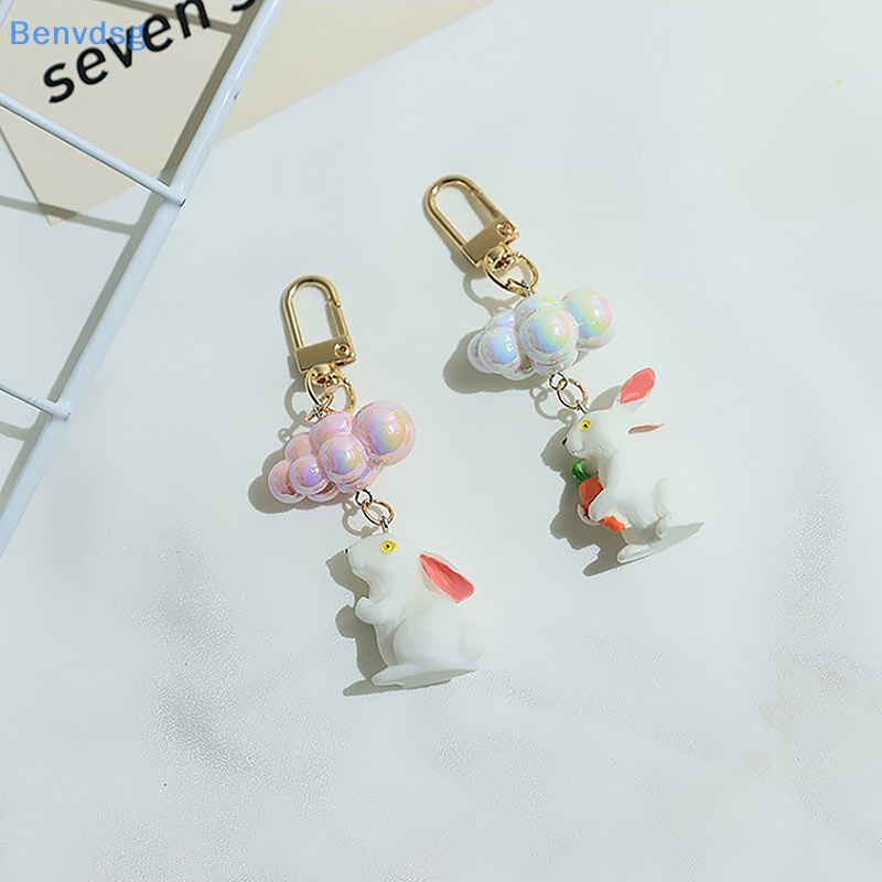 Benvdsg &gt; Móc Khóa Resin Mặt Hình Thỏ Cà Rốt Tráng Men Bằng Hợp Kim Dễ Thương Làm Quà Tặng Cho Cặp Đôi / Trẻ Em