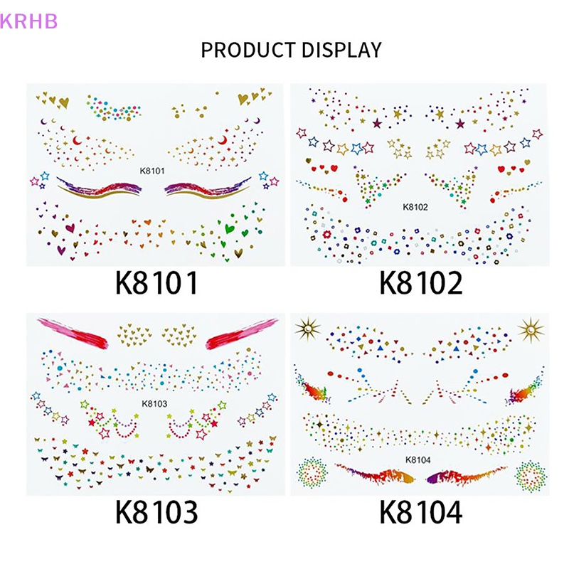 Set 4 Cặp Nhãn Dán Trang Trí Mắt Họa Tiết Ren Dễ Thương Mới