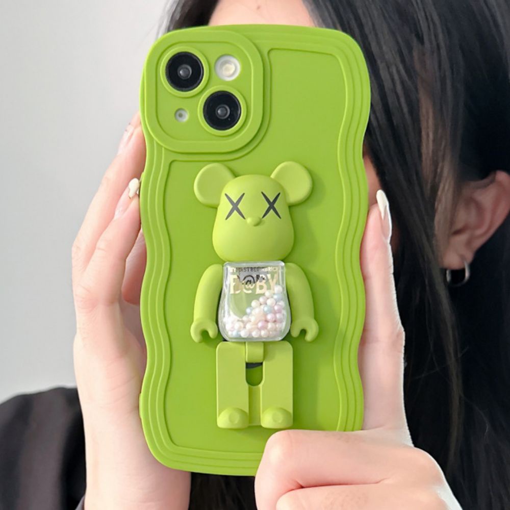 Ốp Điện Thoại TPU Mềm Chống Sốc In Hình KAWS Có Giá Đỡ Cho IPhone 11 14 13 12 Pro Max XS XR 7 8 Plus