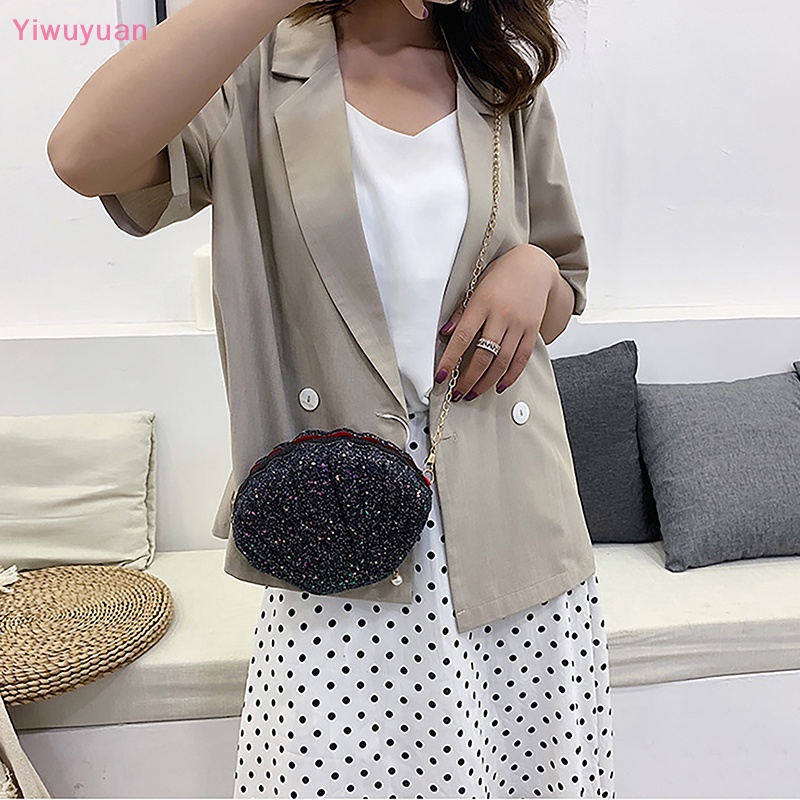 Túi Đeo Chéo Mini Đính Hạt Kim Sa Lấp Lánh Thời Trang Dự Tiệc Mới Cho Nữ