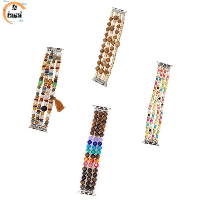 Dây Đeo Chuỗi Hạt 8mm Thay Thế Cho Đồng Hồ Iwatch 42 / 44mm