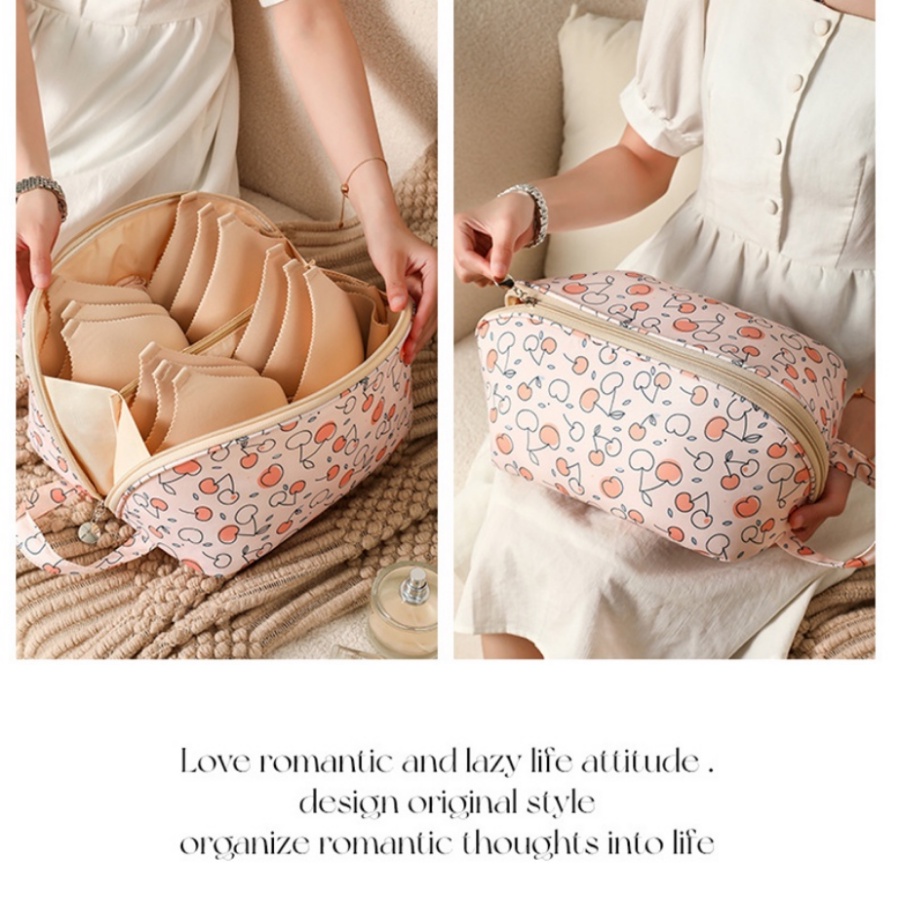 Túi Đựng Đồ Lót / Mỹ Phẩm Cỡ Lớn Chống Thấm Nước in Họa Tiết Hoạt Hình Tiện Dụng Mang Theo Du Lịch