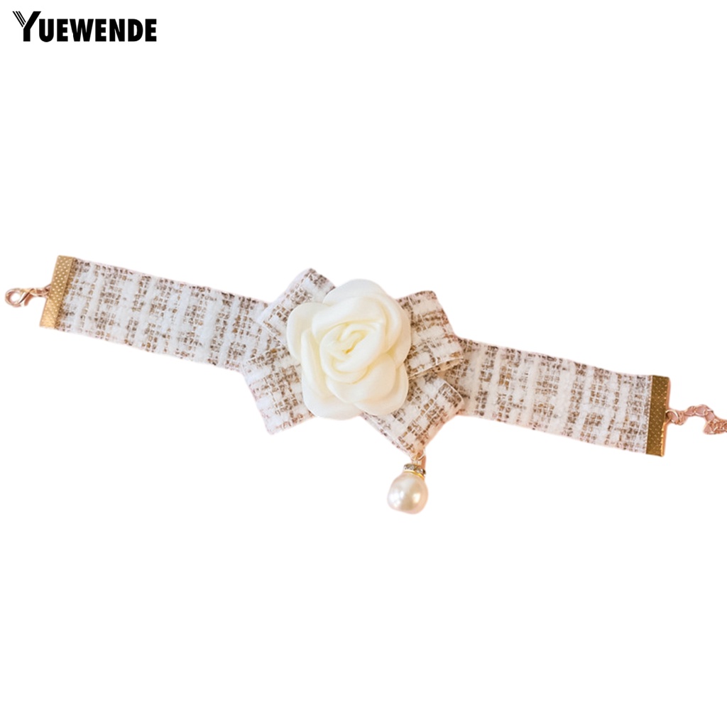 Vòng Cổ Đính Hoa Trà Và Nơ 3D Xinh Xắn Cho Thú Cưng YQ.E