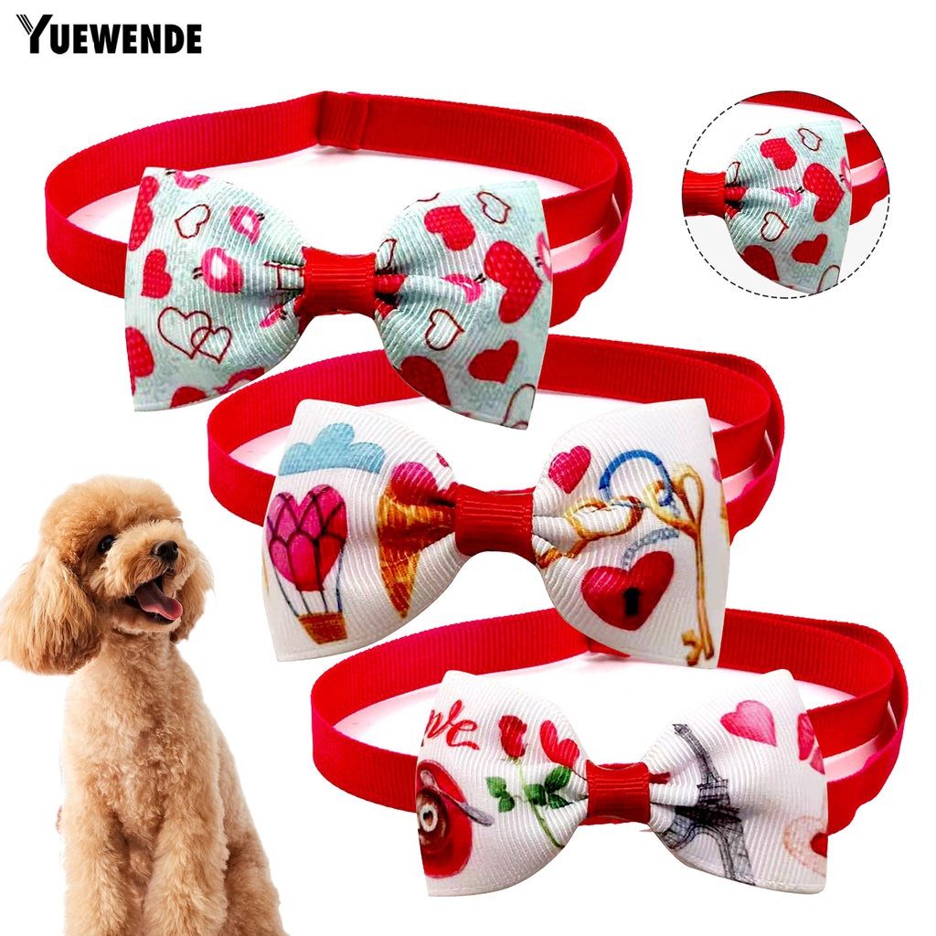 Nơ Đeo Cổ Họa Tiết Trái Tim Có Thể Điều Chỉnh Cho Thú Cưng
