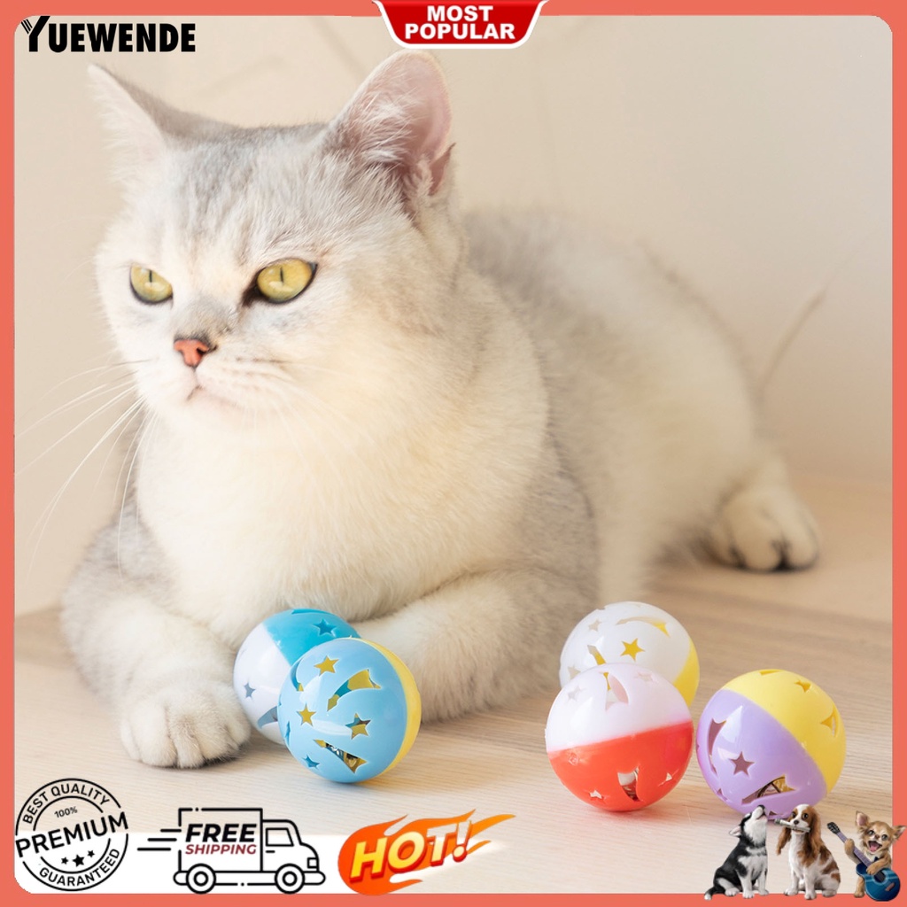 Bộ 5 Chuông Đồ Chơi YQ.E Xoay Bằng Nhựa Chống Mài Mòn Siêu Bền Thiết Kế Giải Trí Tương Tác Với Mèo Cưng