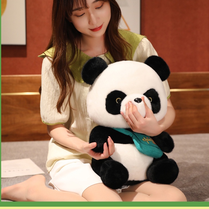 Gấu Trúc Nhồi Bông Cỡ Lớn Thiết Kế Dễ Thương Dùng Làm Quà Tặng Cho Bé Gái