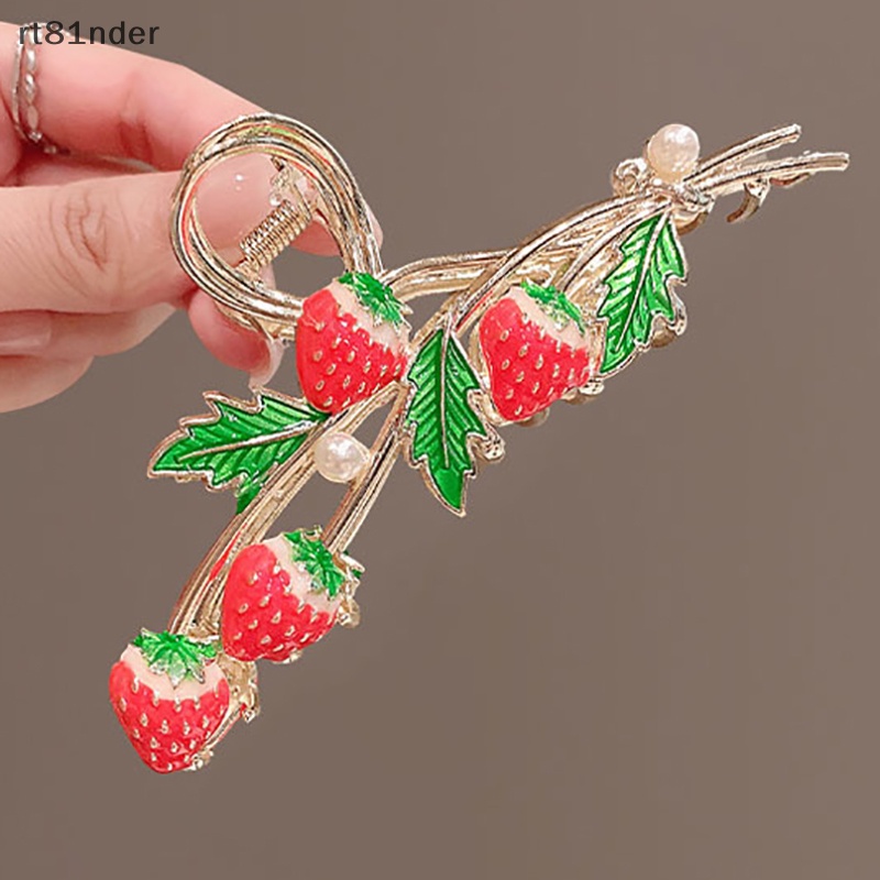 Kẹp Tóc Càng Cua Kim Loại Hình Quả Dâu Tây Thời Trang Cho Nữ