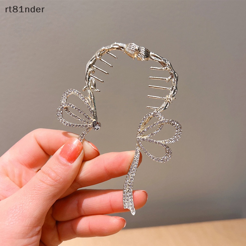 Kẹp Tóc Đuôi Ngựa Hình Nơ Đính Kim Cương Giả Nhẹ Nhàng Mới