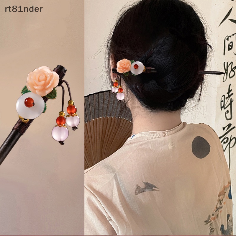 Rt Trâm Cài Tóc Bằng Gỗ Mun Phối Tua Rua Phong Cách Cổ Điển Cho Nữ