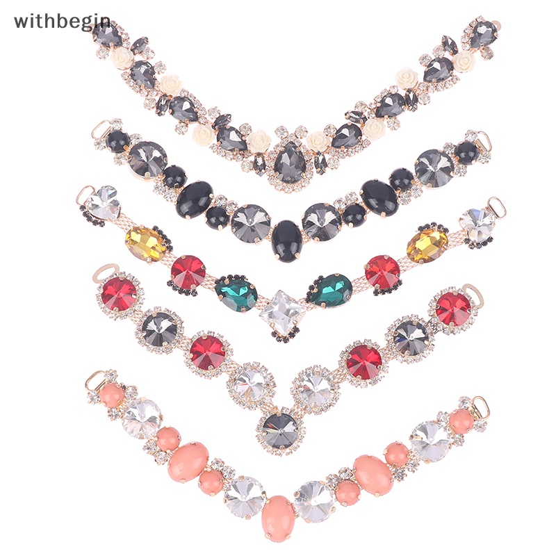 1 Khóa Dây Xích Đính Đá Thủ Công Trang Trí Giày Sandal / Bikini DIY