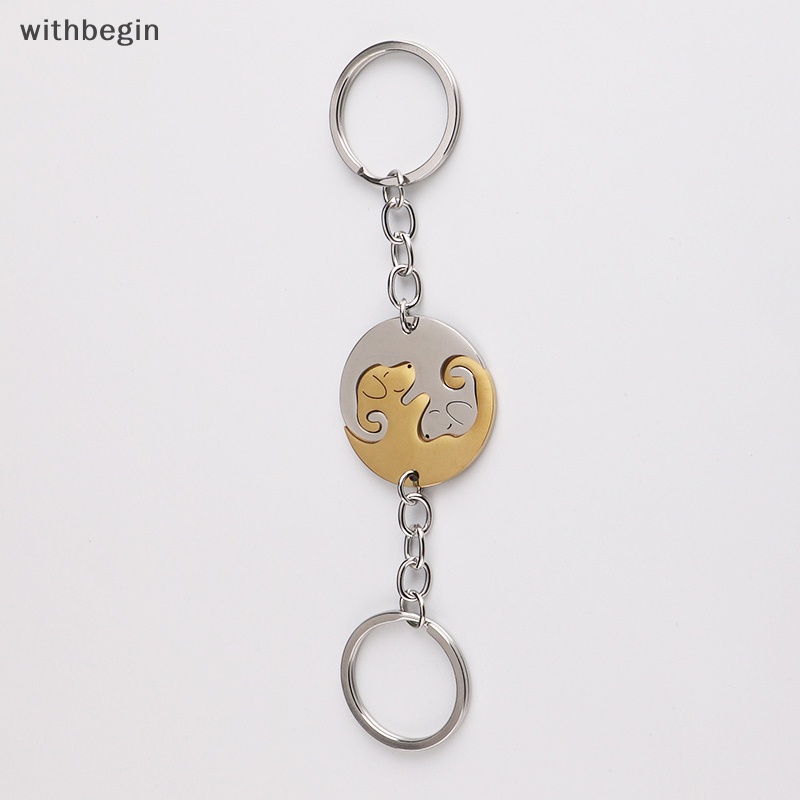 Móc Khóa Hình Chú Chó Dễ Thương Bằng Thép Không Gỉ Chống Thất Lạc