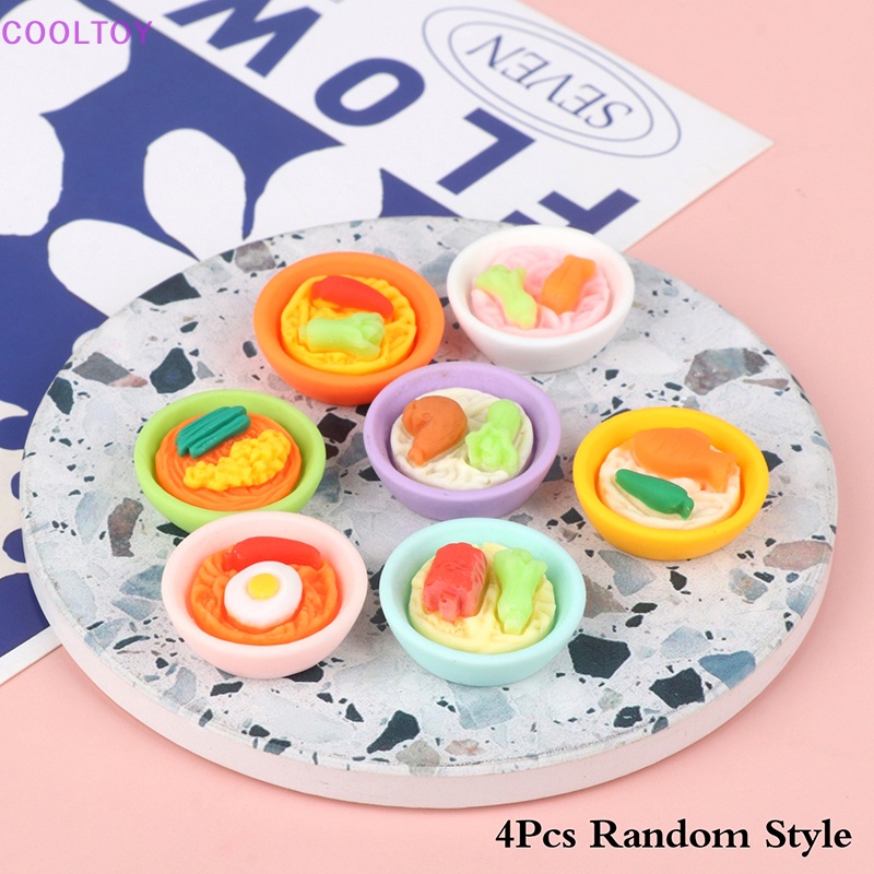 Bộ 4 Tô Mì Sợi Đồ Chơi Búp Bê Cỡ 1 / 12