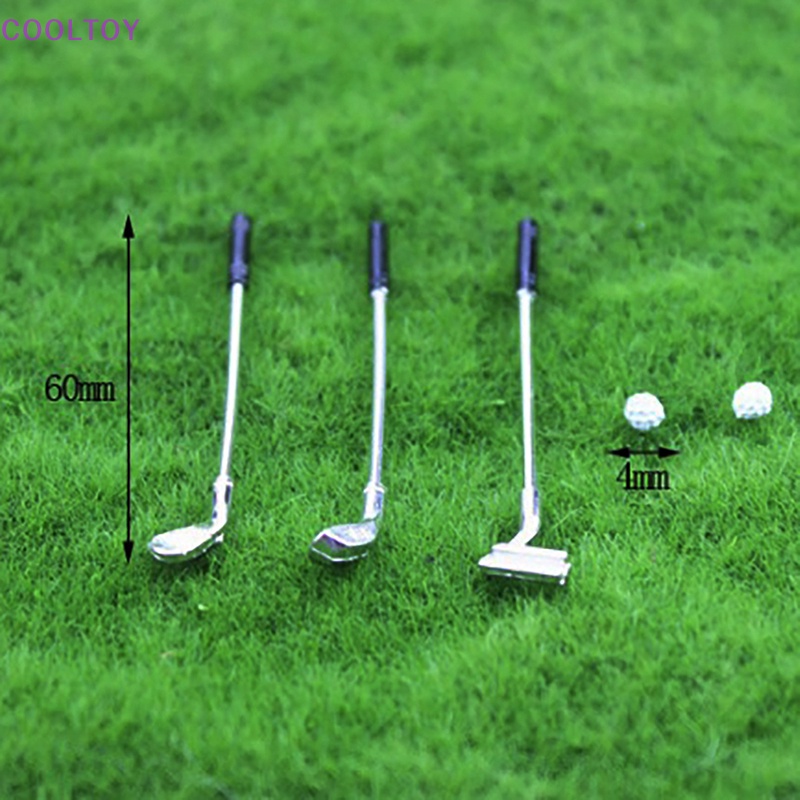 Bộ 5 Gậy Đánh Golf Mini Bằng Kim Loại Tỉ Lệ 1: 12 Trang Trí Nhà Búp Bê