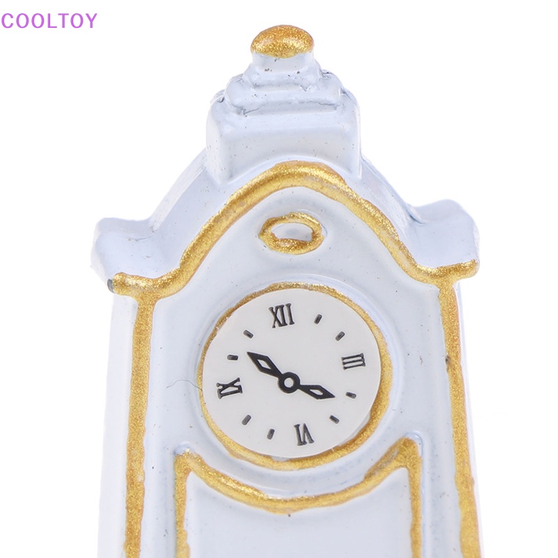 Cooltoy 1 Đồng Hồ Để Bàn Màu Trắng Phong Cách Retro Tỉ Lệ 1: 12 Trang Trí Nhà Búp Bê