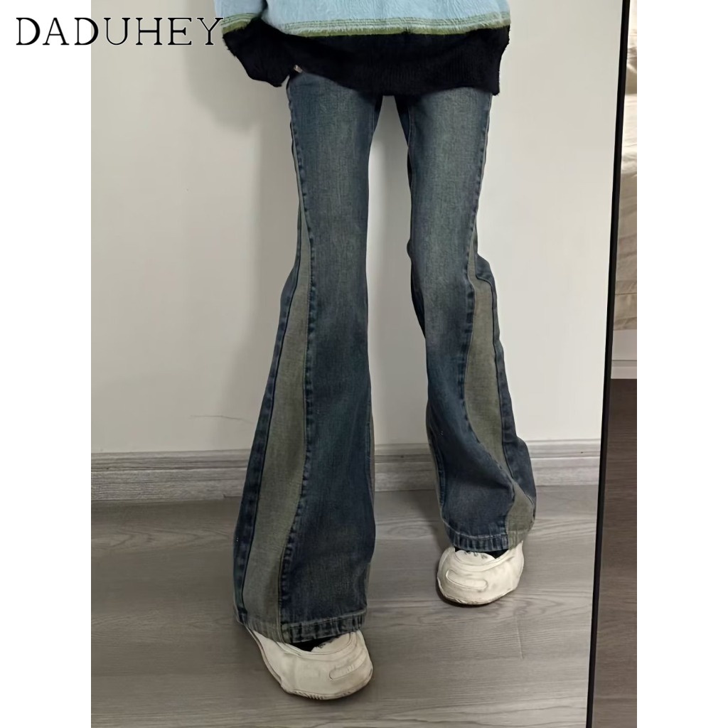 Quần jean dài DADUHEY ống loe phong cách Hàn Quốc cổ điển cao cấp