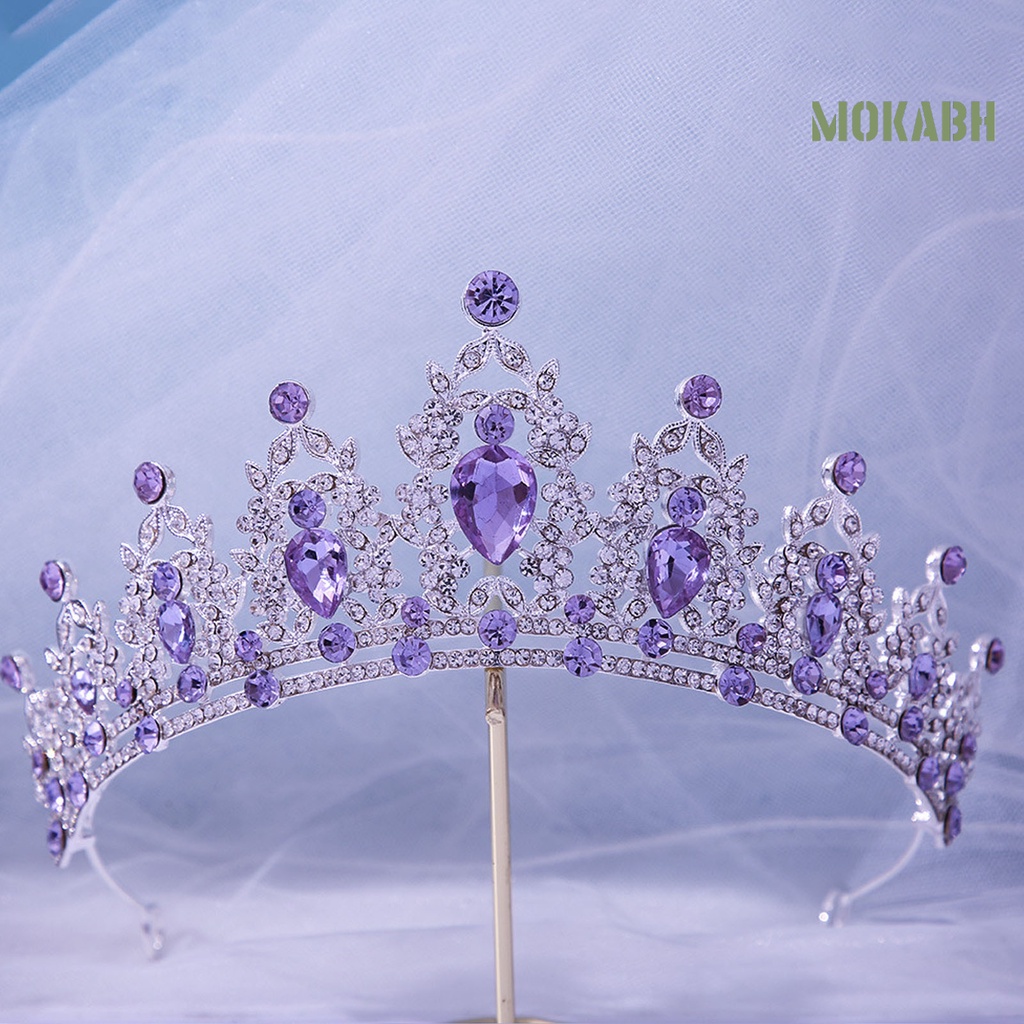 Vương Miện Cài Tóc Đính Đá Lấp Lánh Sang Trọng Cho Cô Dâu