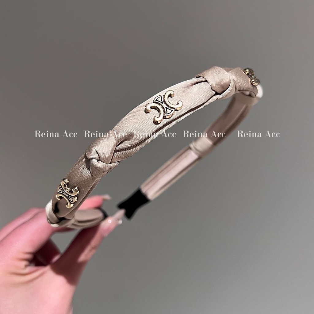 Băng Đô Cài Tóc Satin Màu Đen Thời Trang Xuân Hè 2023 Cho Nữ