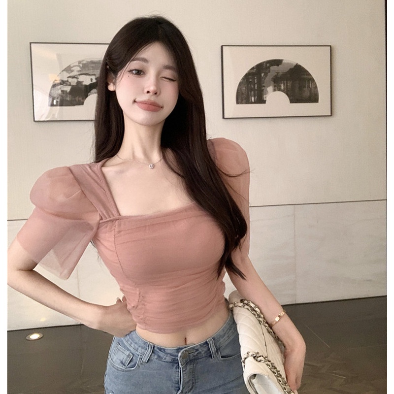 Áo Thun Dáng Ngắn Thời Trang Mùa Hè Dễ Phối Đồ Cho Nữ