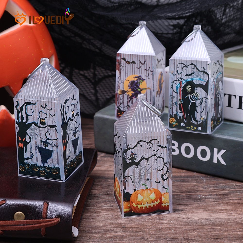 Đèn LED Hình Đầu Lâu Bí Ngô / Ngọn Lửa Cỡ Nhỏ Độc Đáo Trang Trí Tiệc Halloween