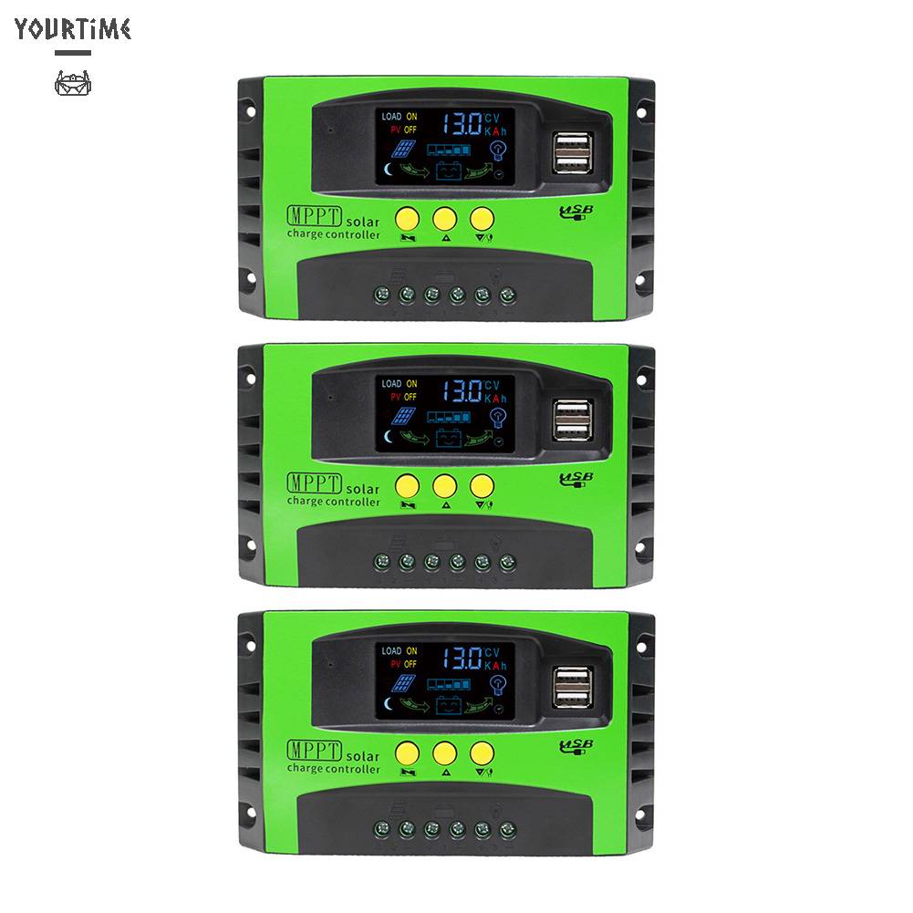 Bộ Điều Khiển Sạc Năng Lượng Mặt Trời 10A / 20A / 30A 12V 24V MPPT USB Kép Cho Đèn Đường