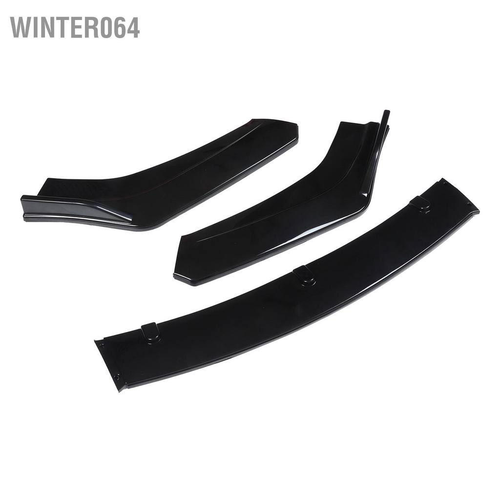 Winter064 3 cái Bộ chia môi cản trước dụng cụ cơ thể Spoiler phía màu đen bóng có độ bền cao