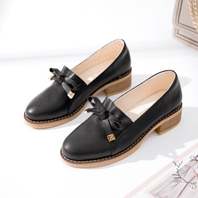 Giày Lười Da Đế Dày Thời Trang Cho Nữ