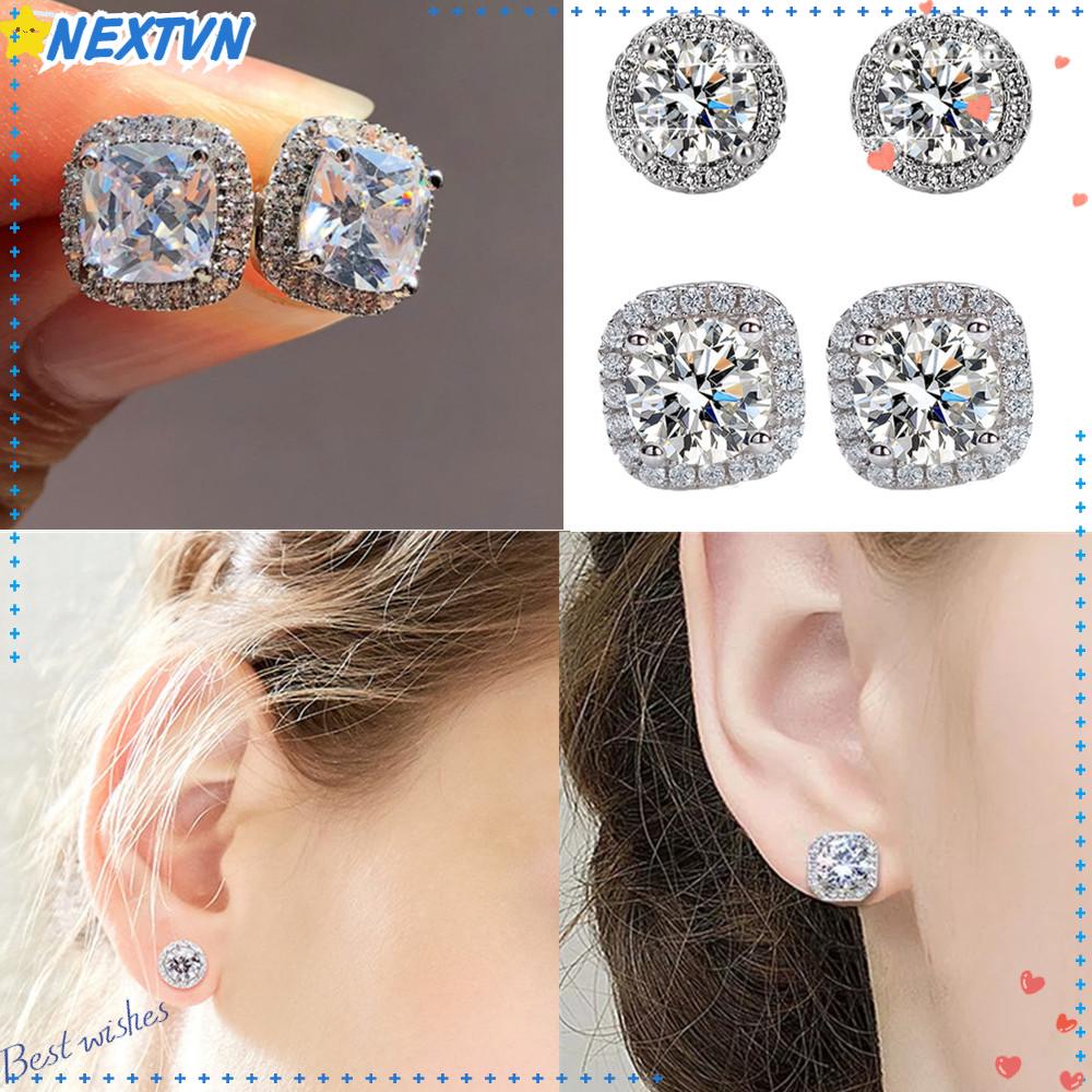 Khuyên Tai Nữ Trang Dáng Vuông Tròn Sang Trọng