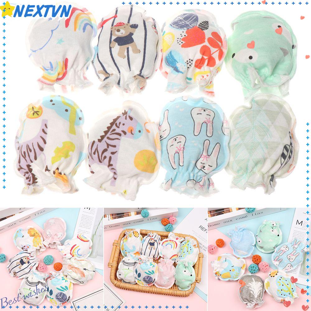 Set 1/5/10 đôi găng tay cotton mềm mại giữ ấm bảo vệ toàn diện chống trầy xước cho bé sơ sinh