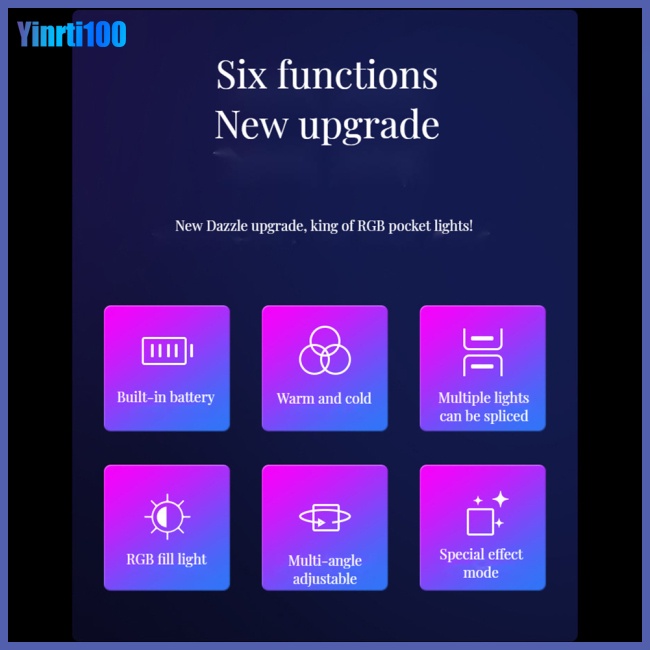 Đèn Chụp Ảnh Rgb Mini Cầm Tay Kèm Kẹp Tripod Tiện Dụng Cho Điện Thoại