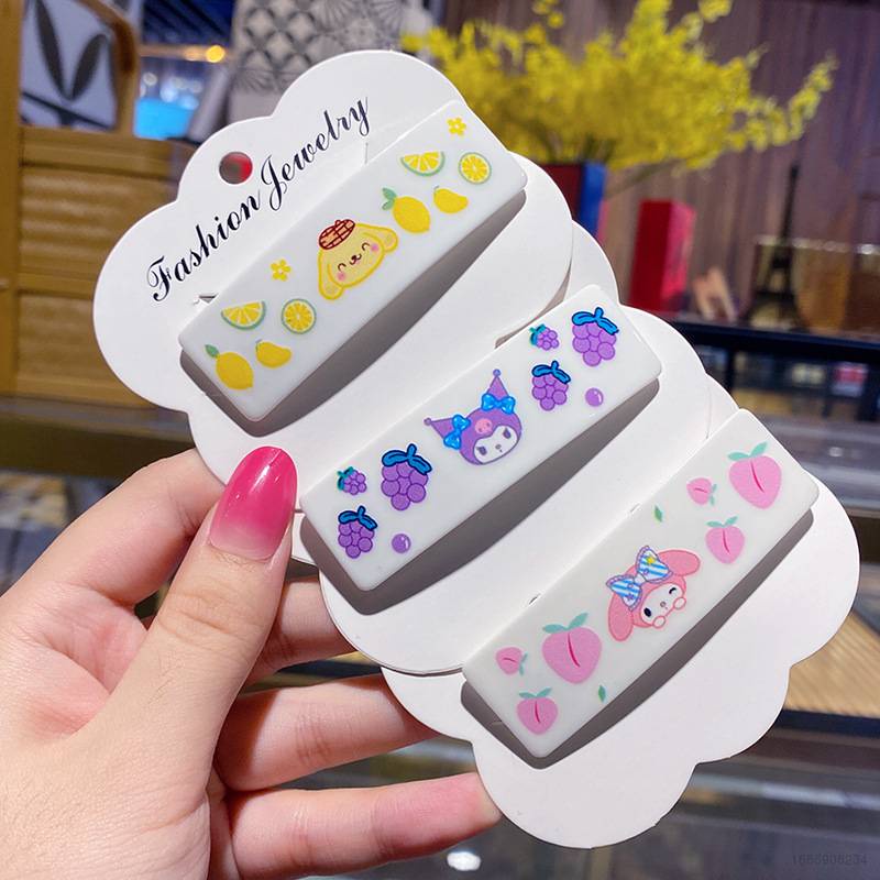 Kẹp Tóc Hình Sanrio Hello Kitty Kuromi Cinnamon Purin Ngọt Ngào Cá Tính Thời Trang Cho Nữ