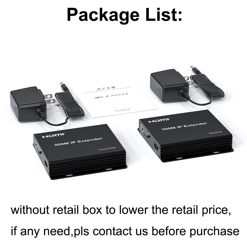 Dây Cáp Chuyển Đổi 300M HDMI Qua IP RJ45 Cat6 1080P HDMI Sang Ethernet
