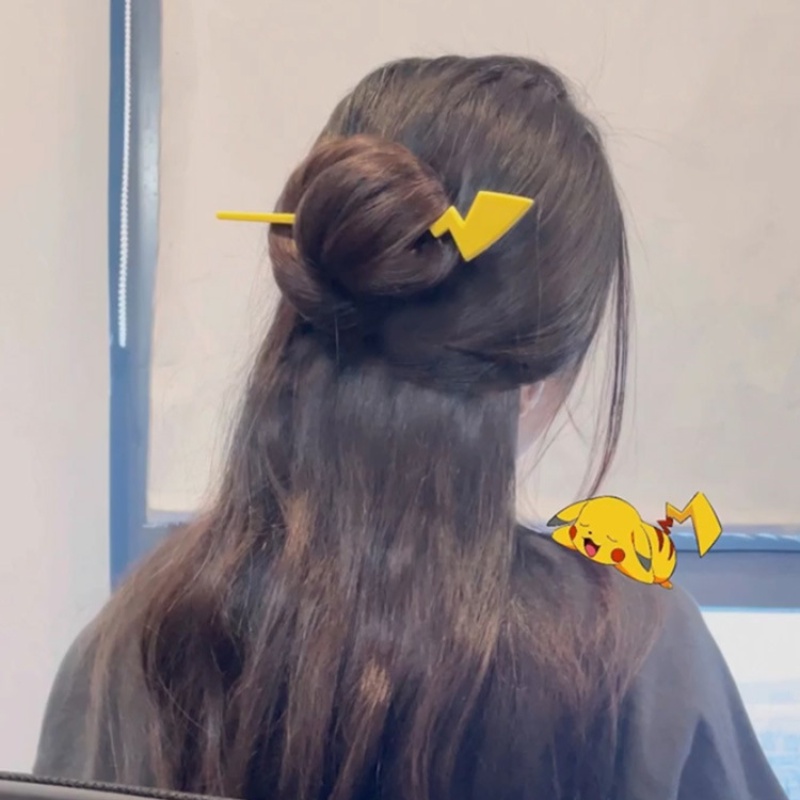 Kẹp Tóc Màu Vàng Bằng Acrylic Thời Trang Cho Nữ