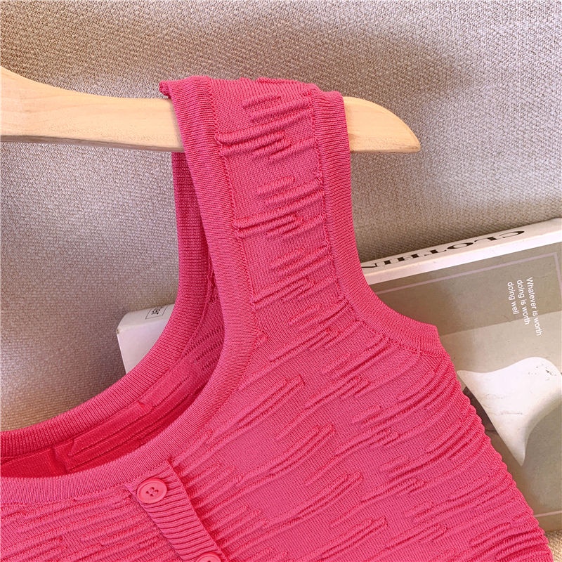 Áo Hai Dây Mùa Hè Phong Cách Pháp Ngọt Ngào Hở Vai Lưng Đẹp Màu Đỏ Hồng Ngọt Ngào Cho Nữ