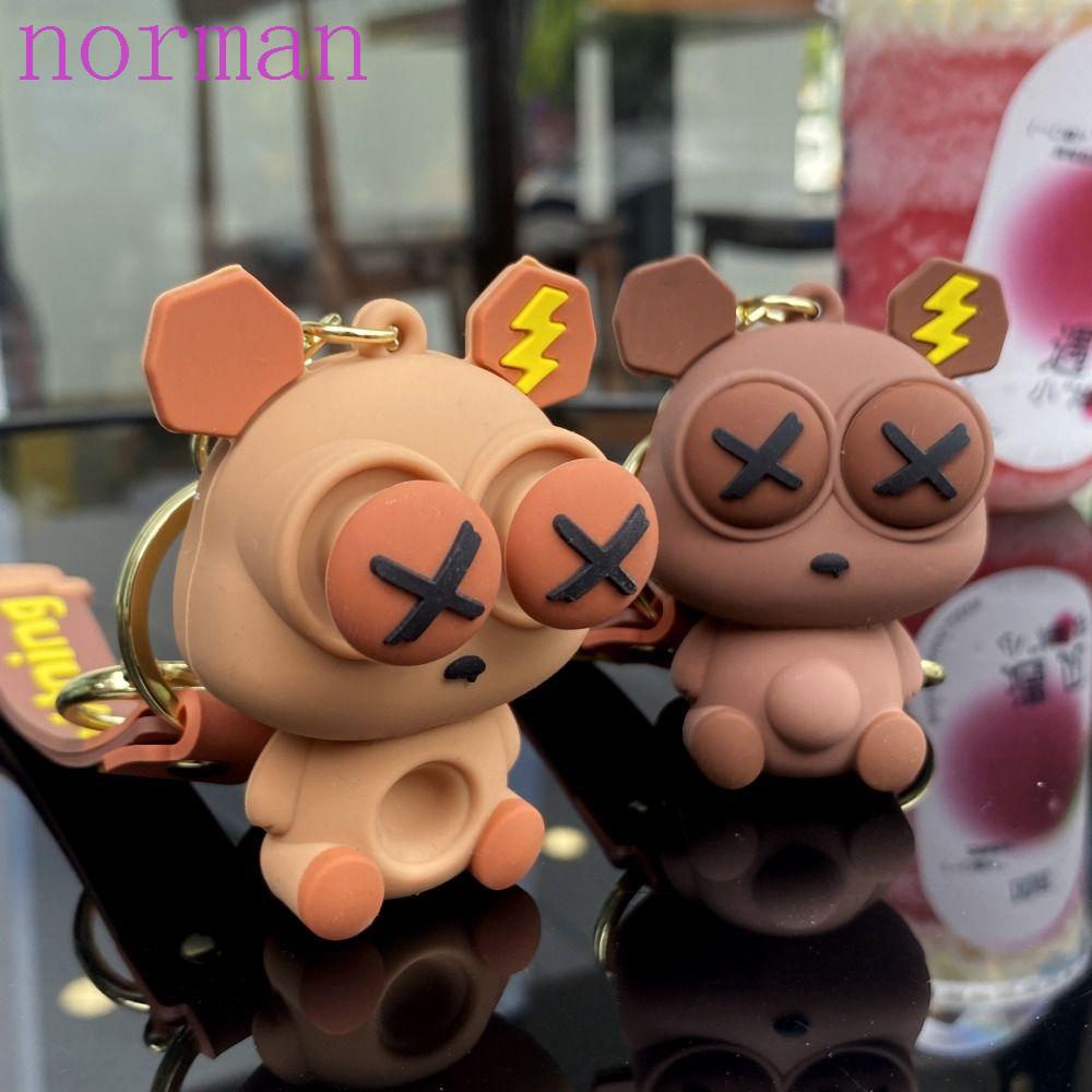 Norman Móc Khóa Dạng Nhấn Bằng PVC Hình Gấu / Ếch Hoạt Hình Đáng Yêu Sáng Tạo Dành Cho Trẻ Em