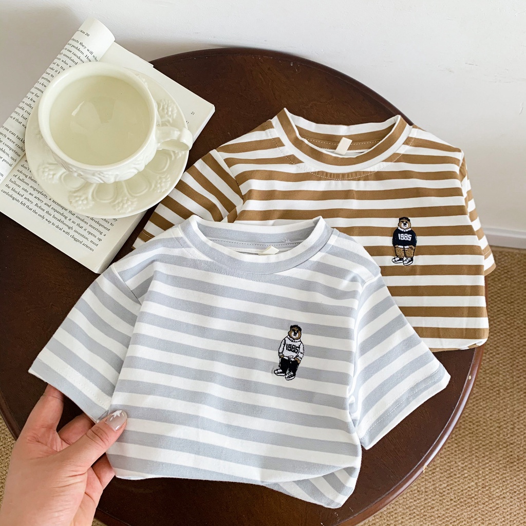 Áo Thun Tay Ngắn Chất Liệu Cotton Thời Trang Mùa Hè Cho Bé 1-5 Tuổi