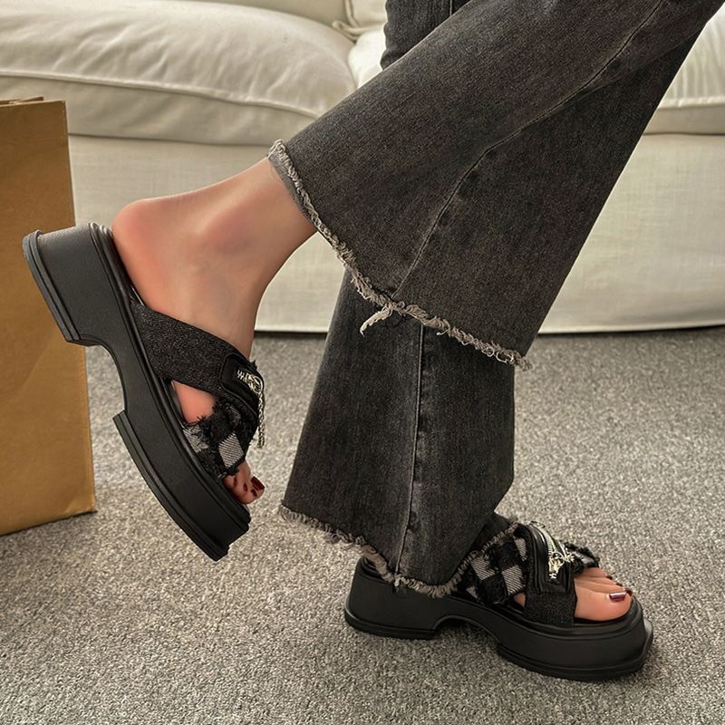 Màu dép nữ fashion sandal nữ dép nữ đế cao 2023 INS Hot Trend Trendy Phong cách Beautiful Thoải mái B28G0EZ 37Z230910