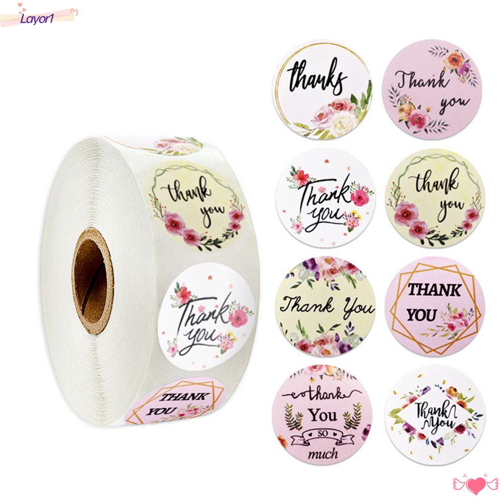 Nhãn Dán Tròn In Chữ Thank You 1 Dùng Trang Trí Gói Quà DIY