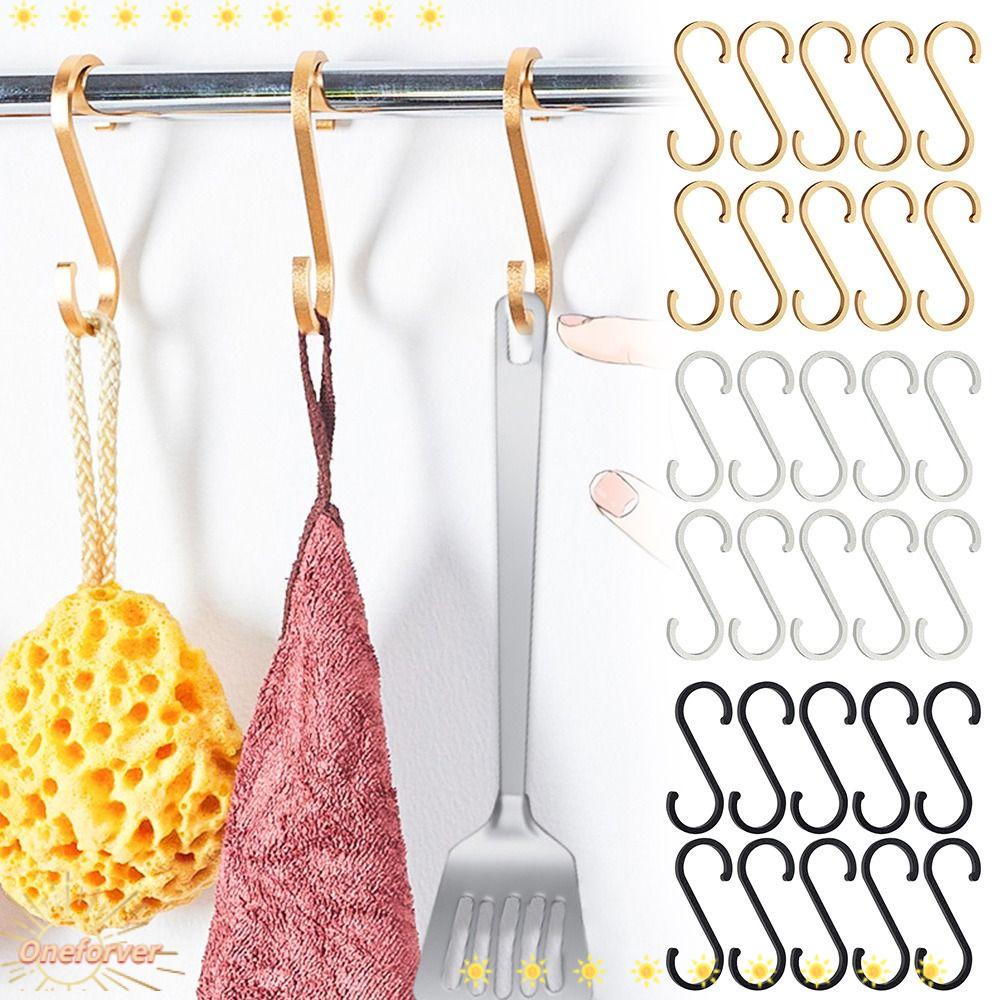 Bộ 10 Móc Treo Khăn Hình Chữ S Bằng Hợp Kim Nhôm Tiện Dụng Cho Gia Đình Giá Đỡ