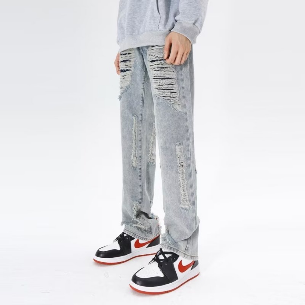 Bzyc Quần Jean Dài Thẳng Cắt Micro Ống Loe Cao Phong Cách Đường Phố Mỹ Thời Trang Mùa Hè Mới Dành Cho Nam