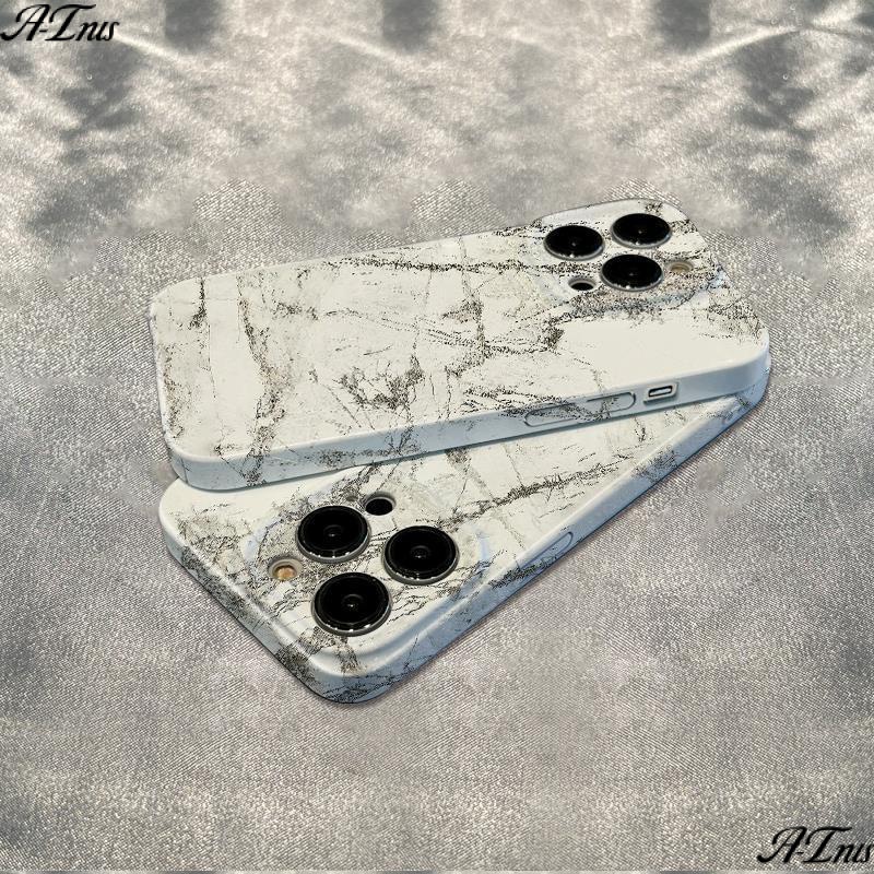 Ốp Điện Thoại Họa Tiết Đá Hoa Cương Màu Trắng Chống Sốc Cho iPhone1278 max 13 6In14Pro LQSN