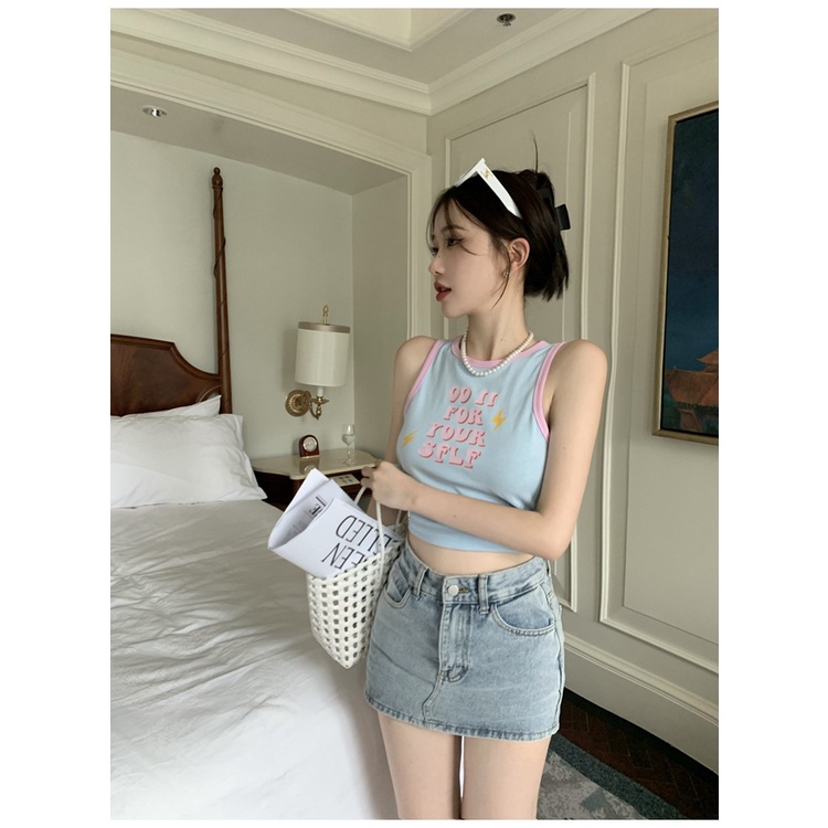 Áo Hai Dây Ngắn Ôm Dáng Phong Cách Retro Quyến Rũ Dành Cho Nữ