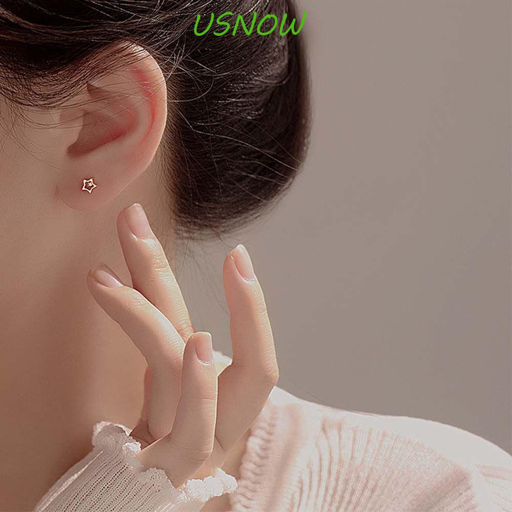 Bông Tai Xỏ Hình Chiếc Lá / Ngôi Sao Đính Nơ Nhỏ Xinh Thời Trang Cho Nữ