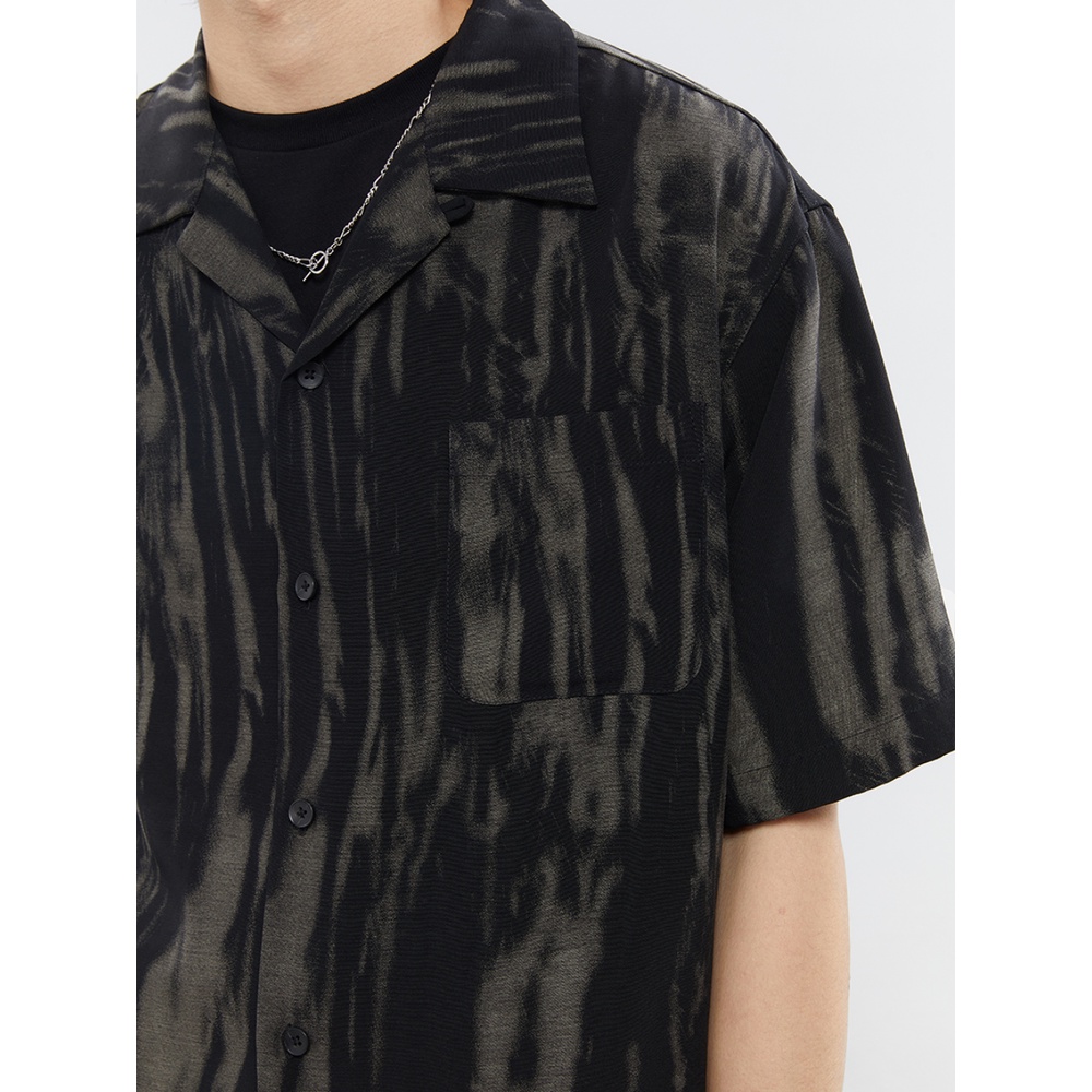 Opicloth / opic 22SS Áo Sơ Mi Ngắn Tay Nhuộm Màu Phong Cách Retro Nhật Bản Cao Cấp Cho Nam